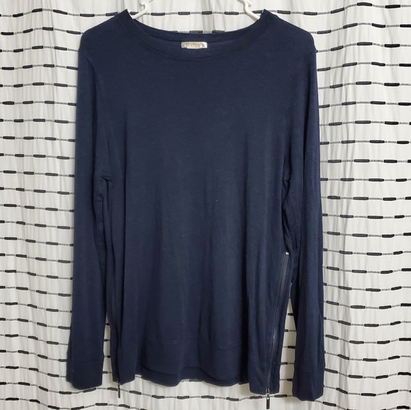 Matty M Zip Sides Navy Tunic Long Sleeve - Picture 1 of 4
